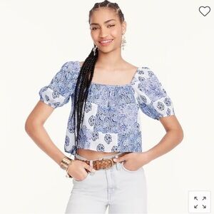 J.Crew Puff Sleeve Paisley Top